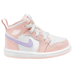Girls' Toddler - Jordan AJ 1 Mid SE - White/Pink Wash/Violet Frost