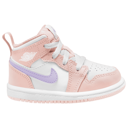 

Jordan Girls Jordan AJ 1 Mid - Girls' Toddler Basketball Shoes Pink Wash/Violet Frost/White Size 5.0