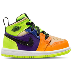 Boys' Toddler - Jordan AJ 1 Mid SE Uni - Vivid Orange/Volt/Black