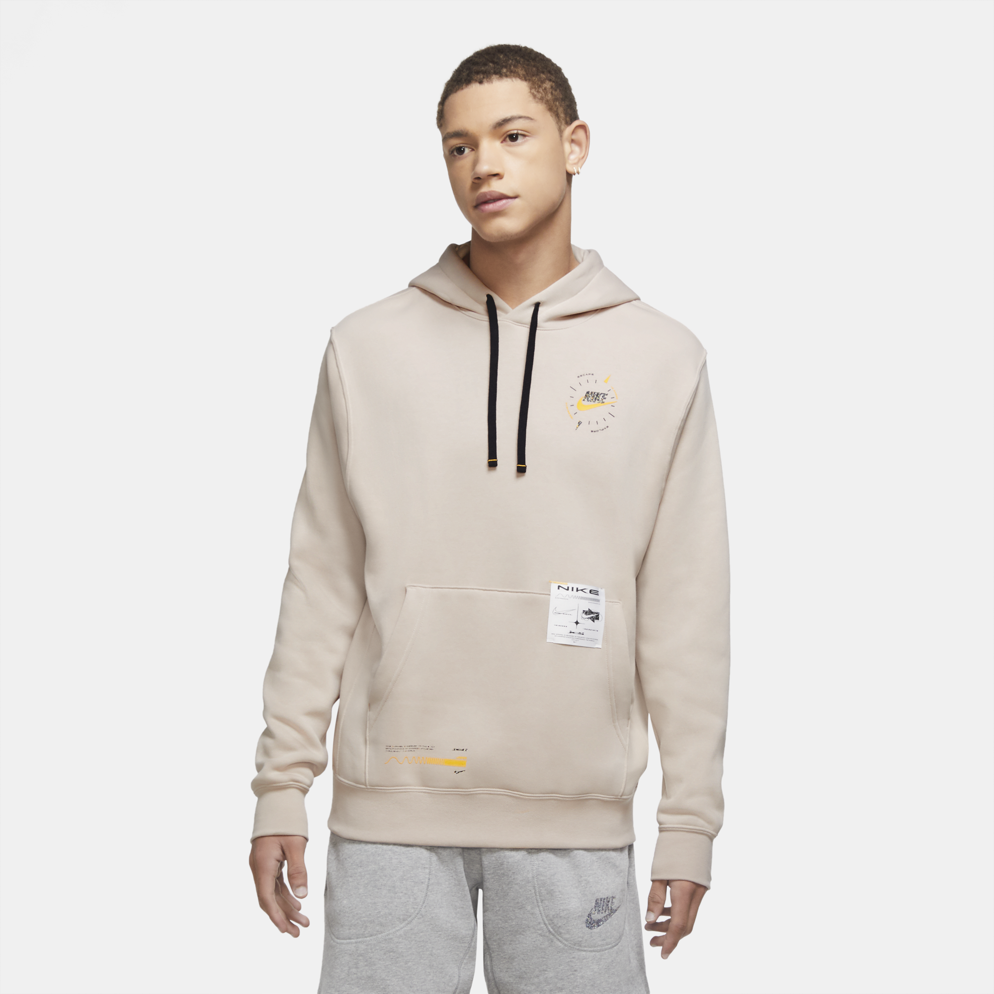 nike club hoodie stone