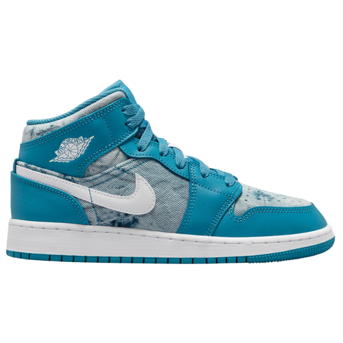 

Boys Jordan Jordan AJ 1 Mid - Boys' Grade School Shoe Dutch Blue/White Size 06.0