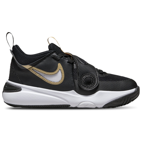 

Nike Boys Nike Team Hustle D 11 - Boys' Preschool Basketball Shoes Black/Metallic Gold/White Size 01.0