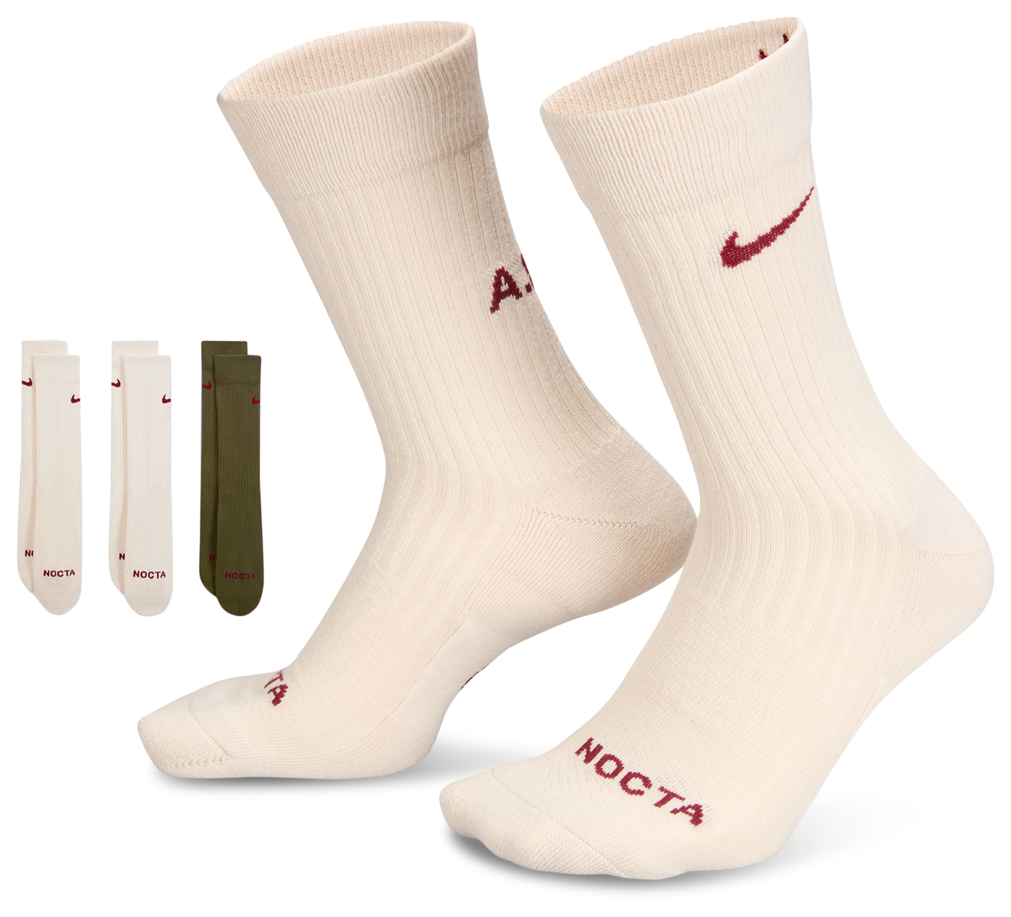 NIKE nocta ソックス　Lサイズ、25cm〜27cm Nike Sneaker Sox Nocta Crew Socks 3Pack - Adult | Foot Locker