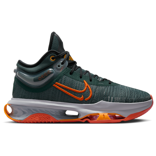 Shop Nike Mens  Zoom G.t. Jump 2 In Black/safety Orange/vintage Green