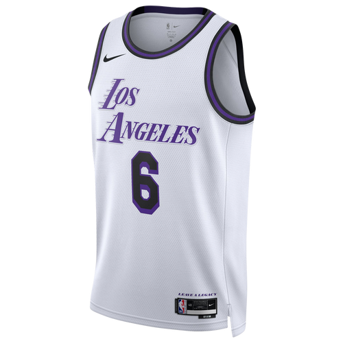 Nike Mens Lebron James  Lakers Swingman Jersey In White