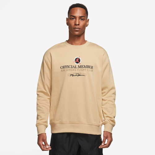 

Jordan Mens Jordan Flight MVP Lightweight Fleece Crew - Mens Beige/Beige Size XL