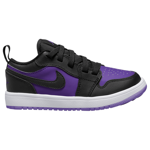 

Jordan Boys Jordan AJ 1 Low - Boys' Preschool Shoes White/Purple Venom/Black Size 12.0