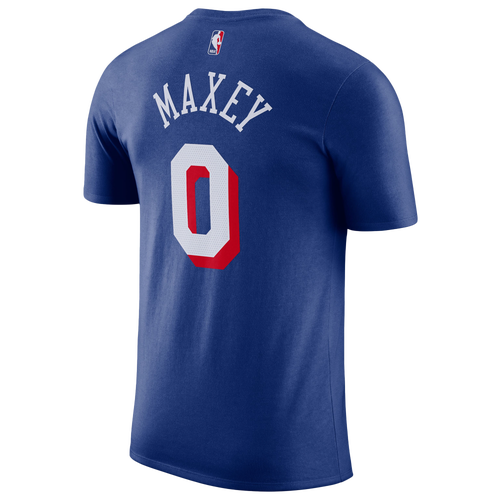 Nike Men's Tyrese Maxey Royal Philadelphia 76ers Icon Edition Name Number T-Shirt - Royal