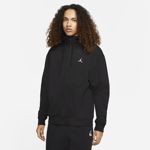 

Jordan Mens Jordan Essential Fleece Full-Zip Hoodie - Mens Black/Black Size M