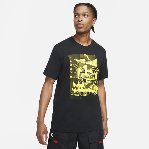 

Jordan Mens Jordan Jumpman Flight T-Shirt - Mens Black/Tour Yellow Size S