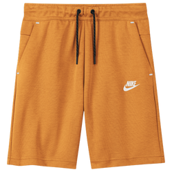 Boys' Grade School - Nike NSW Tech Fleece Shorts - Kumquat/White