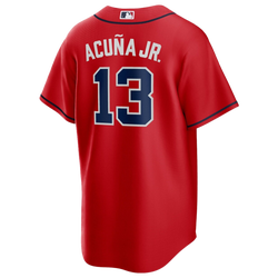 Men's - Nike Braves Replica Player Jersey - Red/Red