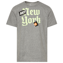 Men's - Nike NYC Just Do It T-Shirt - Grey/Volt