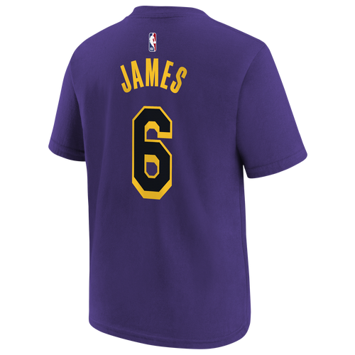 

Boys Jordan Jordan Lakers Statement Name & Number T-Shirt - Boys' Grade School Court Purple/White Size L