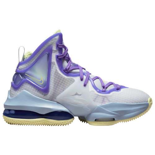 

Nike Boys Lebron James Nike LeBron 19 - Boys' Grade School Basketball Shoes White/Purple/Blue Size 7.0