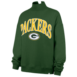 Women's - 47 Brand Packers Vantage Mock Neck PO Crew Swtr - Green