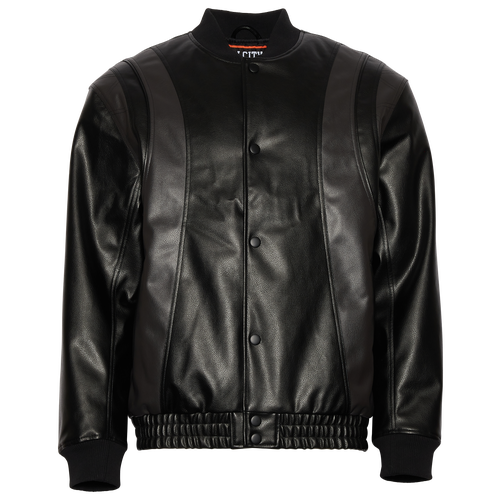 All City By Just Don Mens  Roster Varsity Jacket In Black/black