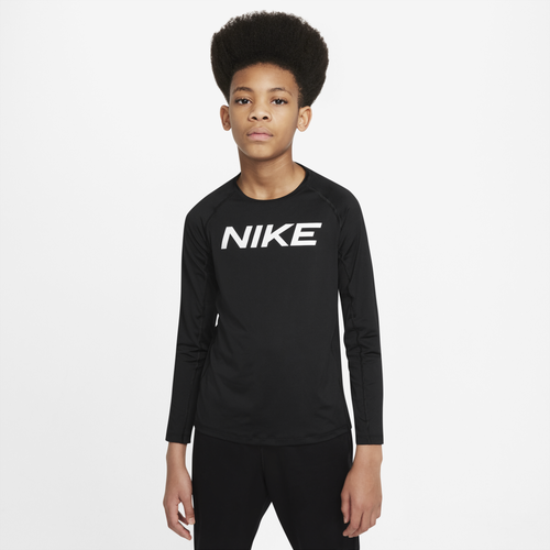 

Nike Boys Nike Dri-Fit Long Sleeve Top - Boys' Grade School Black Size M