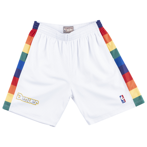 

Mitchell & Ness Mens Mitchell & Ness Nuggets Swingman Shorts - Mens White Size L