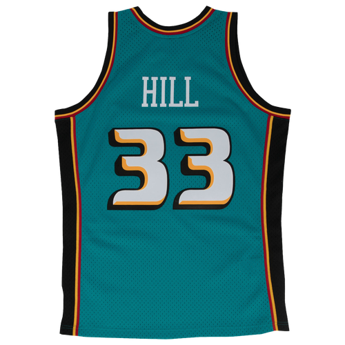 

Mitchell & Ness Mens Grant Hill Mitchell & Ness Pistons Swingman Jersey - Mens Black/Teal Size M