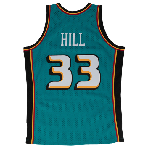 

Mitchell & Ness Mens Grant Hill Mitchell & Ness Pistons Swingman Jersey - Mens Black/Teal Size L