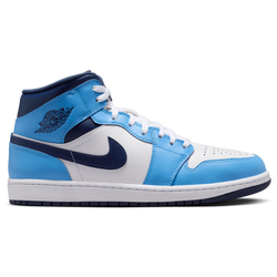 Men's - Jordan AJ 1 Mid - Sail/Midnight Navy/Univ Blue