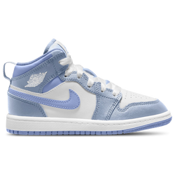 Girls' Preschool - Jordan AJ 1 Mid - White/Blue