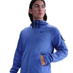 Men's - Nike Therma Fleece Full-Zip Hoodie - Comet Blue/Comet Blue/Black