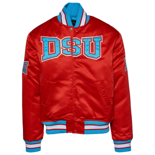 

Campus Remix Mens Campus Remix Delaware State University Satin Jacket - Mens Red/Blue Size L