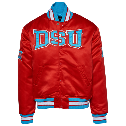 

Campus Remix Mens Campus Remix Delaware State University Satin Jacket - Mens Red/Blue Size XL