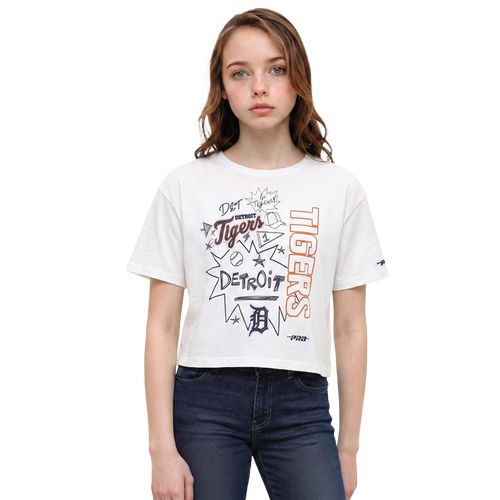 Pro Standard Kids' Girls   Detroit Tigers Sketch T-shirt In White