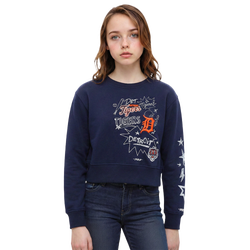 Girls' Grade School - Pro Standard Detroit Tigers Sketch Fleece - White/Navy/Orange