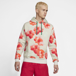 Men's - Nike NSW Club BB Floral PO Hoodie - Tan/Red