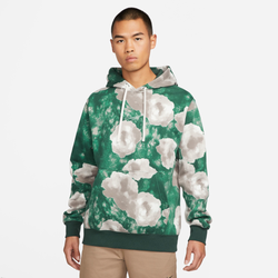 Men's - Nike NSW Club BB Floral PO Hoodie - Green/Tan
