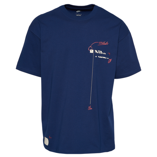 

Nike Mens Nike NSW SS Max90 Floratone T-Shirt - Mens Navy/White Size M