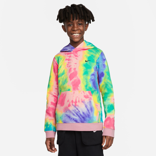 

Boys Nike Nike Club Fleece Pullover Hoodie - Boys' Grade School Pink/Purple Size L