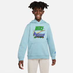 Boys' Grade School - Nike NSW Club Nostalyeah PO Hoodie - Worn Blue/Multi