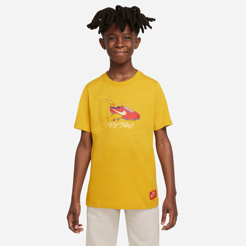 

Nike Boys Nike NSW Nostalyeah SS T-Shirt - Boys' Grade School Dark Sulfur/Multi Size M