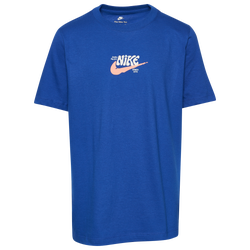 Boys' Grade School - Nike Splash Swoosh T-Shirt - Blue/White
