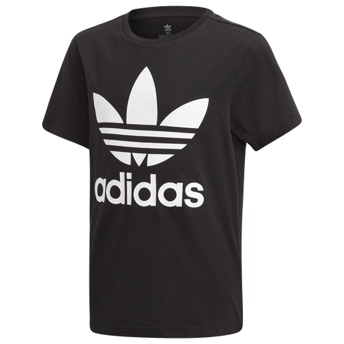 Shop Adidas Originals Boys  Trefoil T-shirt In Black/white