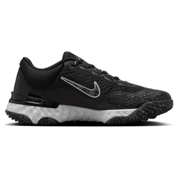 Women's - Nike Alpha Huarache Elite 4 TF - Black/Pure Platinum/Iron Grey