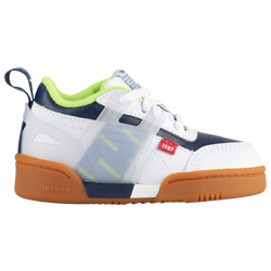 Boys' Toddler - Reebok Workout Plus Altered - White/Collegiate Navy/Neon Lime/Crushed Cobalt