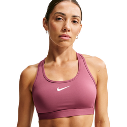 Women's - Nike Dri-FIT Swoosh Medium Support Bra - White/Pink Smoke