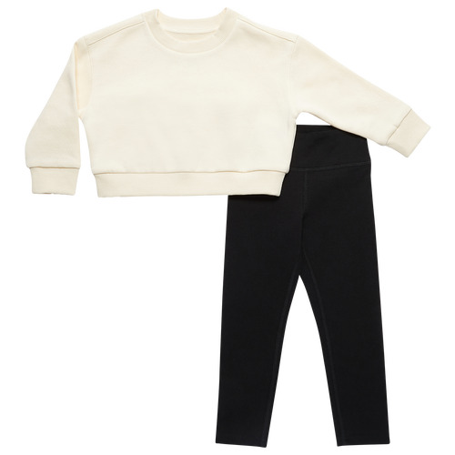 

Girls LCKR LCKR Crew Set - Girls' Toddler Unbleached/Black Size 2T