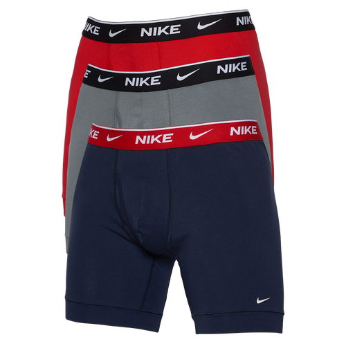 Nike Dri-fit Everyday Assorted 3-pack Performance Boxer Briefs In Navy/grey/red