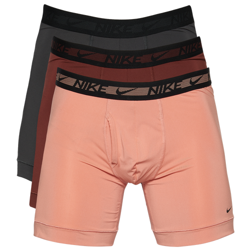

Nike Mens Nike Flex Micro 3-Pack Boxer Brief - Mens Pink/Brown/Grey Size L