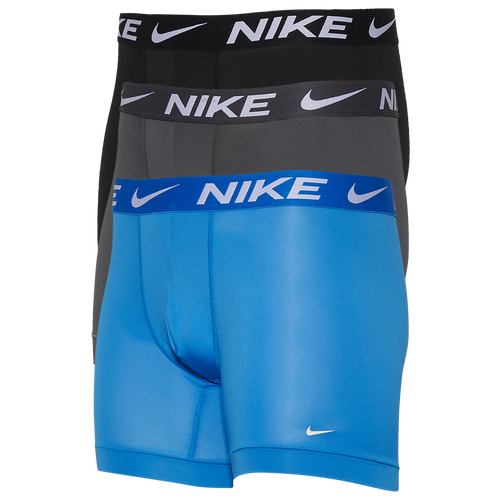 

Nike Mens Nike Micro Boxer Brief 3-Pack - Mens Blue/Grey/Black Size S