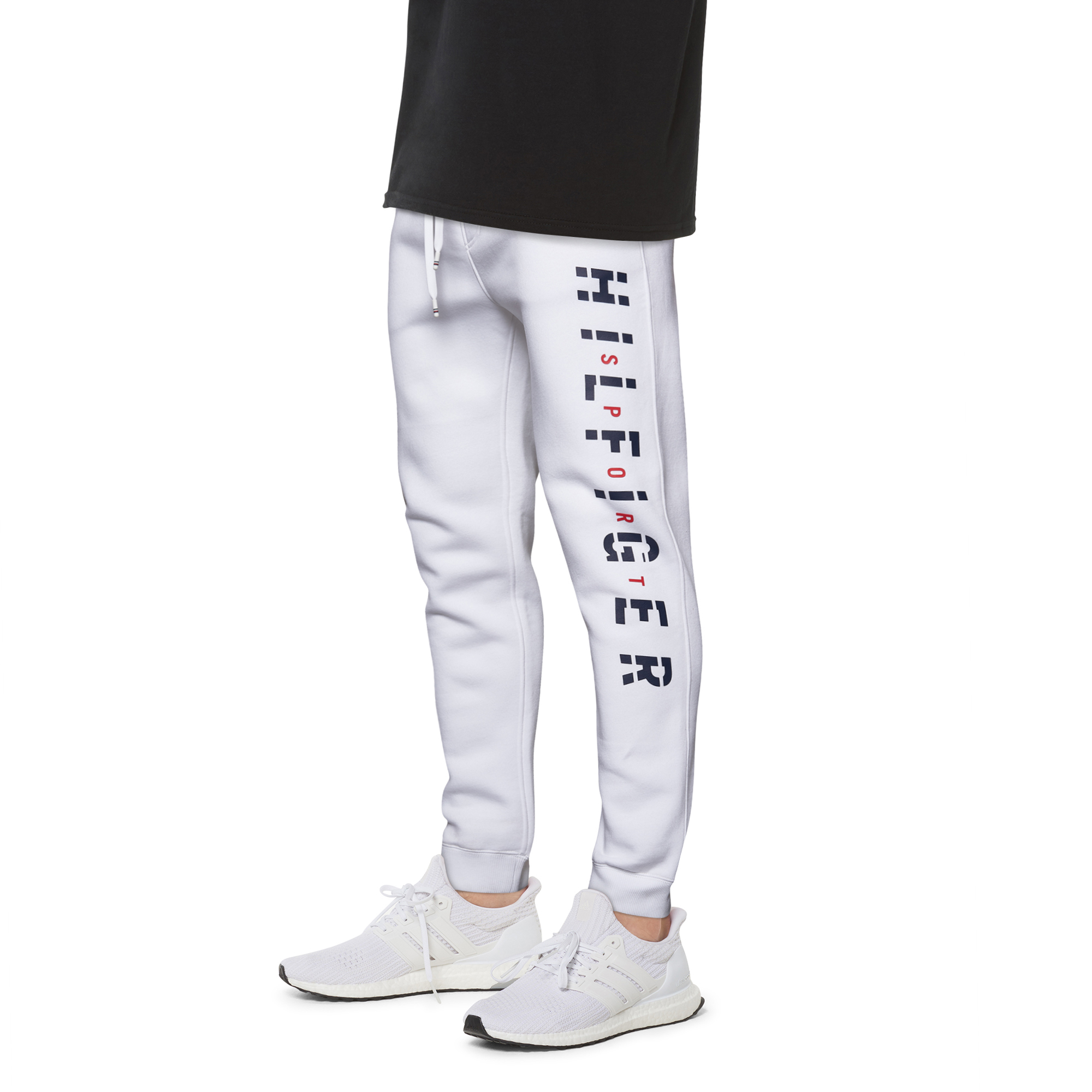 white tommy hilfiger sweatpants