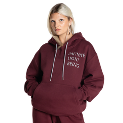 Women's - Melody Ehsani Infinite Light Being Fleece Masked Hoodie - Burgandy/Burgandy