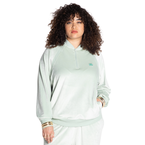 

Melody Ehsani Womens Melody Ehsani Velour 1/4 Zip Jacket - Womens Seafoam/Seafoam Size M